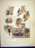 Original Old Antique Print Harry Tailor Shepperson Sketches Story Tale 1902