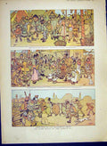 Original Old Antique Print Tales Sketches Hassall Market Nursery Rhymes 1902
