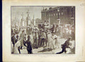 Original Old Antique Print Buckingham Palace King Queen Windsor Portrait 1902