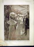 Original Old Antique Print Coronation Bazaar Botanical Gardens Zoological 1902