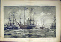 Original Old Antique Print Coronation Review Spithead King Yacht Dixon 1902
