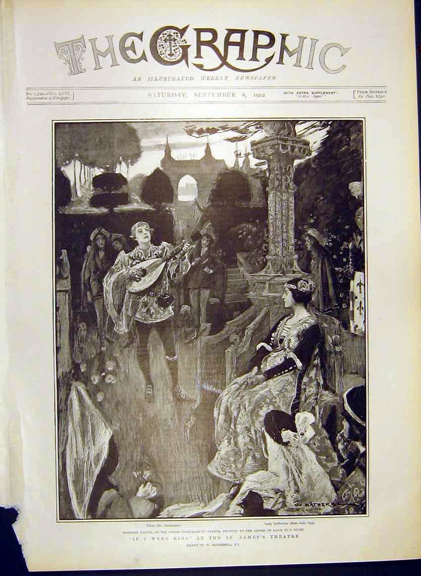 Original Old Antique Print St James'S Theatre Hatherell Alexander Opp 1902 20th