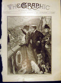 Original Old Antique Print Largess Cruise King Queen Mull Gulls Dogs 1902 20th