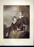 Original Old Antique Print Two Boys Raeburn Portrait 1902 20th Century