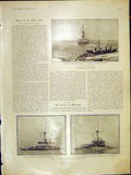 Original Old Antique Print Ship Battleship Atlantic Manoeuvres Hms Devastation