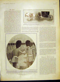 Original Old Antique Print Landau Ponies Scots Guards Fancy Dress Ball Therapia