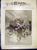 Original Old Antique Print Hedin Expoloration Central Asia Sand-Storm 1902 20th