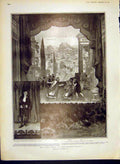Original Old Antique Print Latin Play Westminster School Hatherell Fine Art 1902