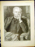 Original Old Antique Print Cambon French Ambassador Court Portrait Renouard 1903