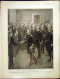 Original Old Antique Print American Squadron Officers Mansion House Mayor 1903