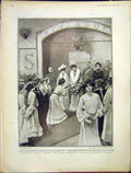 Original Old Antique Print Ireland Royal Visit Queen Alexandra College 1903 20th