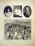 Original Old Antique Print Portrait Dudley Ireland India Battery Troops 1903