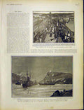 Original Old Antique Print Irish Royal Visit Phot0Graphs 1903 20th Century