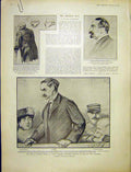 Original Old Antique Print Humbert Case Paris Trial Renouard Portrait 1903 20th