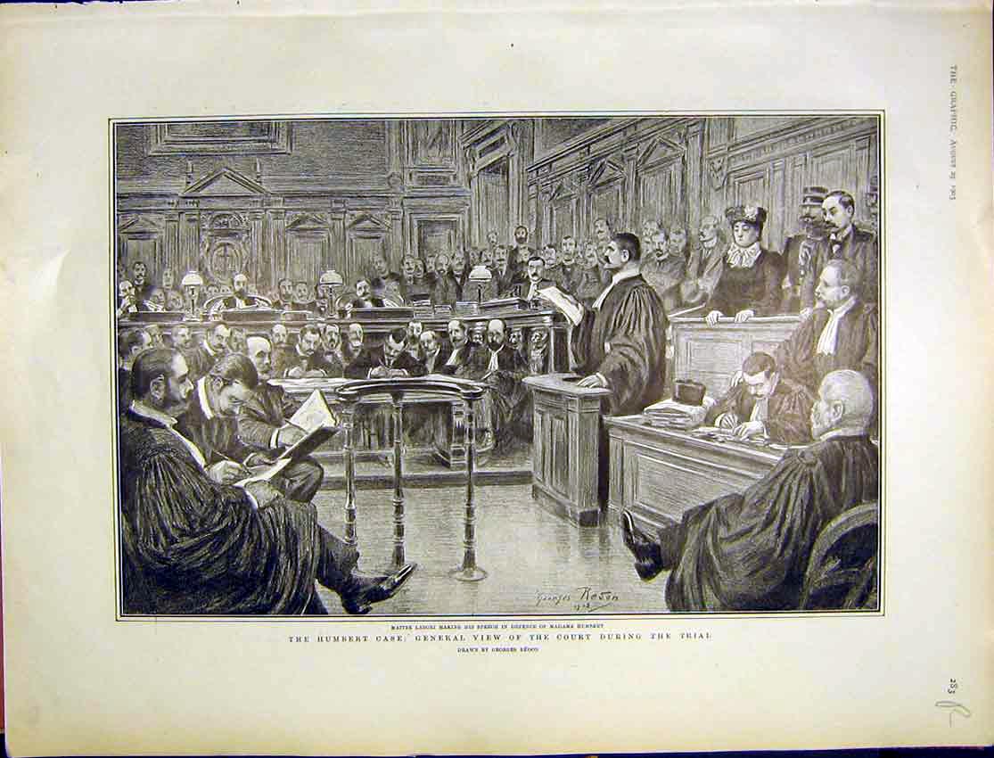 Original Old Antique Print Humbert Trial Philip Lord Wharton Vandyck 1903 20th