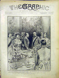 Original Old Antique Print King Vienna Emperor Banquet Hofburg Rejchan 1903 20th