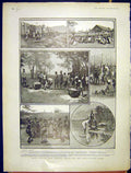 Old Antique Print Blacklabour Johannesburg Mines Hunting In Vienna 1903 20th
