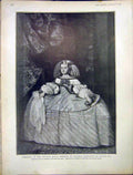 Original Old Antique Print Portrait Infanta Maria Theresa Austria Prado 1903