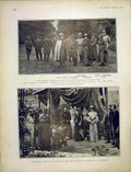 Original Old Antique Print German Emperor Hungary Christian Seaman Hospital 1903