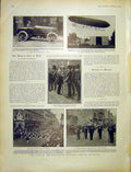 Original Old Antique Print Car Omnibnus-Balloon Hedges Boston Artillery 1903