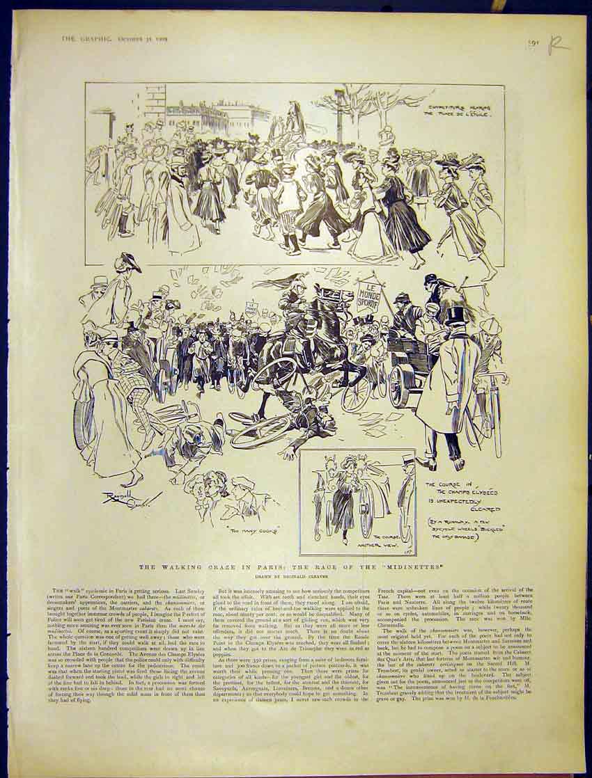 Old Antique Print Sketch Cleaver Midinettes New Jersey Weehauken Sculptor