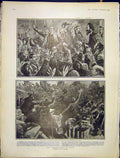Original Old Antique Print Labour Riots Paris Impressions Renouard 1903 20th