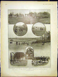 Original Old Antique Print Opening Hunting Season 1903 20th Century