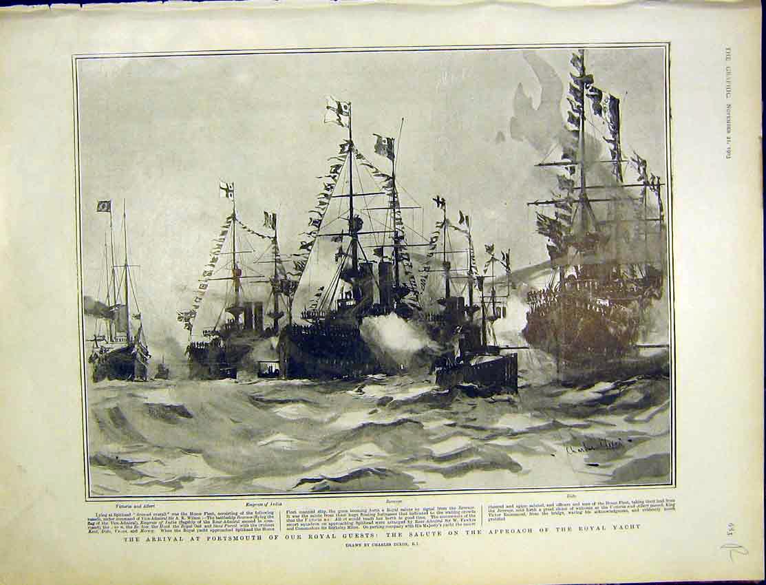Old Antique Print Portsmouth Royal Salute Buenos Ayres Cattle Show 1903 20th
