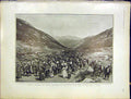 Original Old Antique Print Refugees Fleeing Turks Demir Kapu Pass Rilo 1903 20th