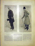 Original Old Antique Print Portrait Sketches Morley Lowther Mp 1903 20th Century
