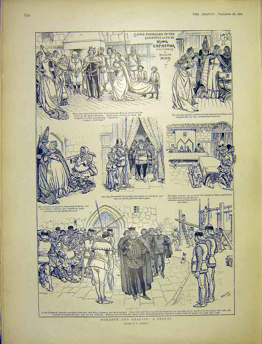 Original Old Antique Print Romance Reality Sequel Story Sketches Ralston 1903
