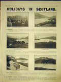 Original Old Antique Print Holiday Scotland Edinburgh Loch Long Bute Lomond 1911