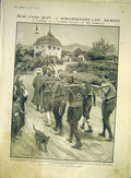 Original Old Antique Print Funeral Mohammedan Turkish Village Dadd 1911 20th