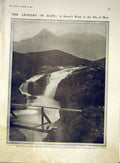 Original Old Antique Print Rain Storm Isle Skye Scotland River 1911 20th Century