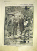 Original Old Antique Print Engineer Gravedigger County Hall Roman Barge 1911