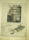 Original Old Antique Print Navy Warships Magazine Liberte Battleship 1911 20th