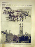Original Old Antique Print Turkey Stambul Constantinople Fire Brigade 1911 20th