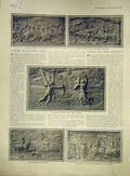 Old Antique Print Frieze Rufus Building Tower London Royal Exchange 1911 20th