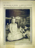 Original Old Antique Print Buddha Mandalay Ponting Creation Craft Hindus 1911