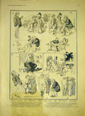 Original Old Antique Print Freedom Servants Claever Sketches 1911 20th Century