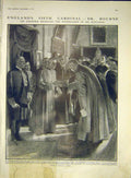 Original Old Antique Print Enlgish Cardinal Bourne Vatican Sacred College 1911
