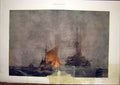 Old Antique Print Fishing Smack Flare Battleship Pears Sea Ship Boat 1911 20th