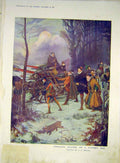 Original Old Antique Print Strolling Players Winter Day Skelton Fine Art 1911