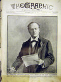 Original Old Antique Print Churchill Portrait British Naval House Commons 1912