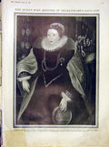 Original Old Antique Print Queen Shakespeare England Zuccaro Fine Art 1912 20th