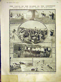 Original Old Antique Print Seaside French German Dutch Coast Beach 1912 20th