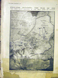 Original Old Antique Print War Army London Invaders Red Blue Military 1912 20th