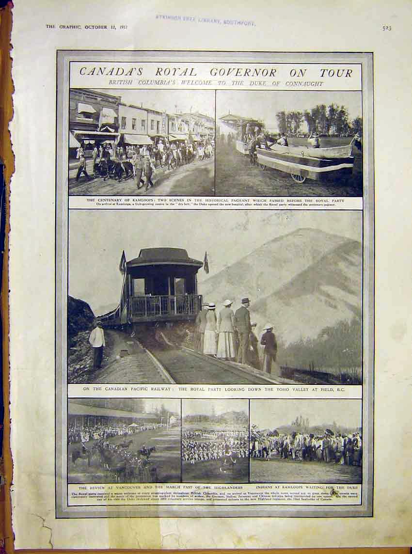 Original Old Antique Print Canada Royal Governor Duke Connaught Balkan 1912