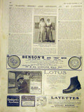 Original Old Antique Print Ladies Tennis America Advert Benson'S Lotus Layettes