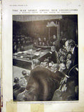 Original Old Antique Print War Riot House Commons Cleaver Banbury Bull Churchill